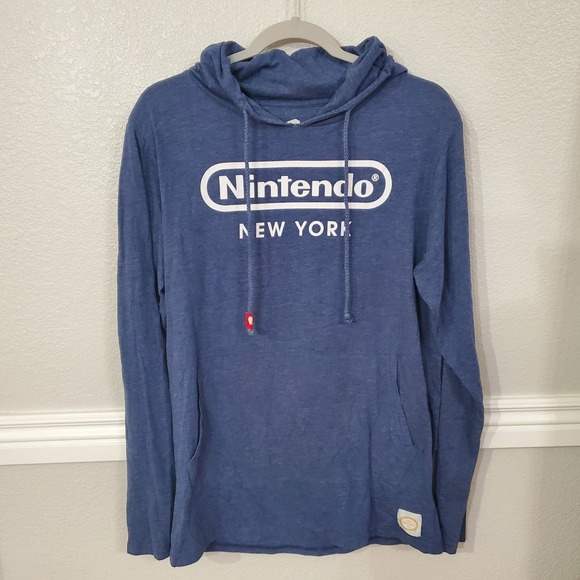 Nintendo Other - Nintendo New York Logo Hoodie Blue Long Sleeve‎ Lightweight Unisex Gamer